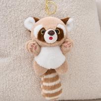 Adorable Raccoon & Panda Plush Keychain Pendant Toy Gift 18 cm white
