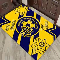 Maccabi Tel-Aviv FC Carpet Rug for Living Room Bedroom Home Sofa Decoration,Kids play Non-slip Floor Mat 40x60cm( 15x23in ) blue