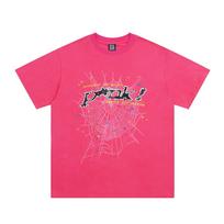 Sp5der hip hopo dainininkas Young Thug tas pats putplasčio raidės 555555 poros marškinėliai Rožiniai trumpomis rankovėmis marškinėliai M pink