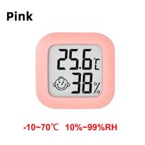 LCD Digital Thermometer Hygrometer Indoor Room Electronic Temperature Humidity Meter Sensor Gauge Weather Station For Home rožinė