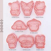 Hello Kitty Sanrio Animacinis Sausainių ir Mėnulio Pyragų Formelių Rinkinys, 8 Vnt white