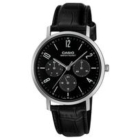 Casio Mtp-Vt06 Series Life Waterproof Quartz Movement Leather Strap Watch Men Watches Black MTP-VT06L-1B Black Dial black