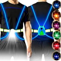 LED pluošto optinis atspindintis saugos liemenė naktiniam bėgimui ir važiavimui dviračiu Spalvota šviečianti sportinė liemenė Xl&Single piece packaging&Cotton Blends&XL