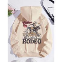 Rodeo Hoodie Moterims Vintažinis Kaubojaus Spaudinys Su Gobtuvu Šiltas Kišeninis Megztinis Ruduo Žiema Patogūs Moteriški Drabužiai 2XL gray
