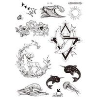 Vandeniui atsparus laikinasis tatuiruotės lipdukas Vasarą Naujas tatuiruotės lipdukas Animacinis tatuiruotės tatuiruotės riešo pėdos ranka vyrams, moterims Nauja 210*150mm gray