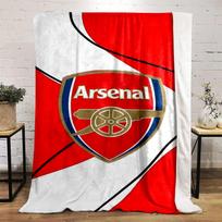 Arsenal Logo Red Designed Flannel blanket for bedroom, living room, sofa, and nap 130cm x 150cm brown