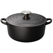Le Creuset cast iron enameled pot Cocotte Ronde 20 cm matte black gas IH oven compatible