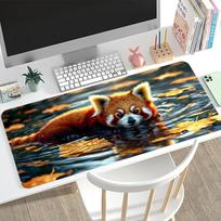 Art Red Panda Pattern Extended Desk Mat NonSlip Rubber Stitched Large Gaming Mouse Pad For Office Pc Laptop 900x400x3mm