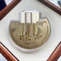 Shuibei 999 Pure Gold 'Get Rich Soon' Coin - 520 Peace and Joy Gift for Girlfriend Single Cookie gray