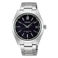 Seiko Brightz Starting Solar Radio Titanium SAGZ083 Silver Black Men's Watch, Black Dial