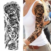1 lapas pilnos rankovės netikri laikini tatuiruotės lipdukai moterims vyrams liūtas tigras gėlė vilkas maorių tatuiruotė lipdukas rankai kojai vandens perdavimo DIY China Mainland