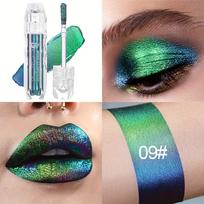 Daugiaspalvis Chameleon Metallic Lūpų blizgesys Skysti lūpų dažai Akių šešėliai Vibrant High-Pigment Ilgai išliekanti formulė lūpoms, Akims ir veidui blue