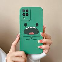 Case For Samsung A 12 M12 F12 Flower Astronaut Upgrade Lens Protection Soft Liquid Silicone Back Cover For Samsung A12 A M F 12 Samsung Galaxy F12 blue