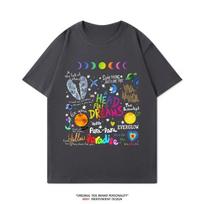 2025 m. vasara Coldplay Grupės Wrap Medvilniniai Marškinėliai Nauji Vyriški ir Moteriški Turistiniai Trumpomis Rankovėmis Drabužiai Mados Roko Marškinėliai Didelio Dydžio tee 2XL gray