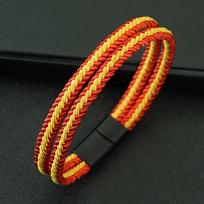 Nauja „Pride“ vaivorykštės pintų apyrankių pora vyrams ir moterims, rankų darbo pintos virvės apyrankė su magnetiniu užsegimu, universali apyrankė 18.5cm(7.3inch) red