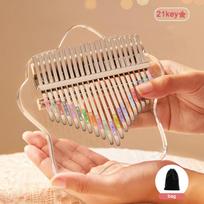 17/21 Keys Kalimba Thumb Piano Crystal Acrylic Kalimba Finger Piano Keyboard Musical Instrument Fit For Beginner Music Lover Gifts beige