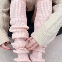 Knitted Pile Socks Over Knee Tube Long Leg Sock Fashion Warm Leg Warmers  Winter rožinė