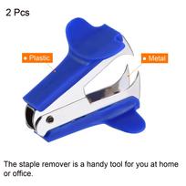 2Pcs 3 Colors Mini Staple Remover Metal Effort Saving Small Nail Out Extractor Puller Office School Stationery Tools Supplies mėlyna