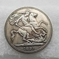 Commemorative Souvenir Coin Saint George And The Dragon Pattern Exquisite Art Collection for Home Ornament Gift Giving A45 gray