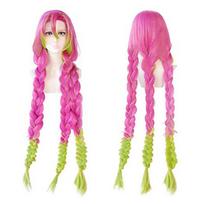 High-quality Demon Slayer Kanroji Mitsuri Cosplay Costume Complete Outfit For All Occasions Kanroji Mitsuri Wig,One Size pink