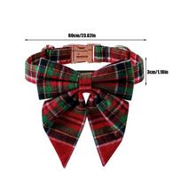 Adjustable Plaid Bow Tie Dog Collar for Puppy Cute Bowknot Pet Holiday Accessory Puppy Cat Collar Comfortable Fashionable (Red,2 -40cm) raudona
