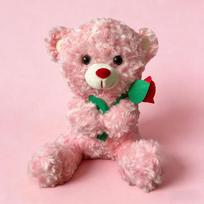 Kawaii Teddy Bear With Roses Plush Toy Soft Stuffed Doll Romantic Gift For Lover Home Decor Valentine'S Day Gifts For Girls 25cm pink