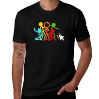Five Stick Figures Alan Becker Gaming T-Shirt Casual All Match Short Sleeve T-Shirt L juoda