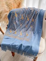 Pashmina Kašmyro Pojūčio Mišinys Moteriškas Šalikas Šalikai Šilti Šaliai Siuvinėtas Gėlėmis Pončas Apsiaustas Storas Šiltas Pončas Skarelė Šalikas gray