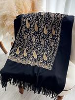 Pashmina Kašmyro Pojūčio Mišinys Moteriškas Šalikas Šalikai Šilti Šaliai Siuvinėtas Gėlėmis Pončas Apsiaustas Storas Šiltas Pončas Skarelė Šalikas gray
