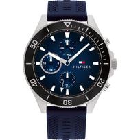 Tommy Hilfiger Men's Chronograph Diver Watch Blue Dial Silicone Strap 1791920 black