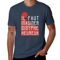 Albert Camus It Is Necessary to Imagine Sisyphus Happy ( The Myth of Sisyphus ) Tshirt Breathable Travel Tshirt 4XL brown
