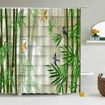 Zen Green bambuko Budos dušo užuolaidos peizažas vandens žvakių akmuo Lotu augalų sodas peizažas vandeniui atsparus vonios užuolaidos ekranas 150x180cm