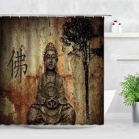 Zen Green bambuko Budos dušo užuolaidos peizažas vandens žvakių akmuo Lotu augalų sodas peizažas vandeniui atsparus vonios užuolaidos ekranas 180x180cm