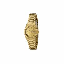 SEIKO 30m atsparus vandeniui Automatinis mechaninis judėjimas Nerūdijančio plieno dirželis Laikrodis Moteriškas laikrodis SYM600K1 Gold Dial beige