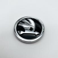Automobilio lipdukas 80/90/100mm 3D logotipas Automobilio priekinės kapoto grotelės Galinės bagažinės emblema Lipdukas Skoda Fabia Rapid Superb Octavia a7 K 80mm gray