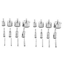 ABUL-24Pcs Diamond Drill Bits Glass Tile Hole Saw Bits Set, Hollow Core Drill Bits, Extractor Remover Hole Saws sidabras