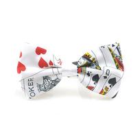 Bow Ties For Men Fashion Playing Card/Poker Red Black Tuxedo Dress Bowtie Party Formal Gift Wedding Shirts Cravat white