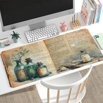 Retro Magic Book Large Extended Gaming Mouse Pad Non Slip Desk Mat Fantasy Keyboard Mouse Pad For Laptop Desktop Office Decor 800x300x2mm gray