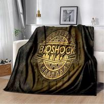 3D Retro BioShock Game Gamer Blanket,Soft Throw Blanket for Home Bedroom Bed Sofa Picnic Travel Office Rest Cover Blanket Kids Size: 75*100cm, Weight: 230 GSM gray