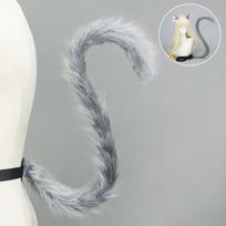 Rankų darbo katės ausų lankelis Realistiški gyvūno ausų modeliai Naujas kačių uodegos rinkinys Galvos apdangalas Tail-Grey gray