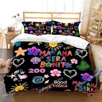 Karol G New Album Cover manana sera bonito bichota Comfortable Duvet Quilt Cover Pillowcase Bedding Set Decoration Home Textile EU Single 135*200cm/53x79in 3pcs beige