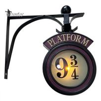 Stebuklinga 9 3/4 naktinė lempa 3D pakabinama naktinė lemputė filmų mylėtojams Švytinti siena, ornamentas filmų tematikos vakarėlio dekoravimas raudona
