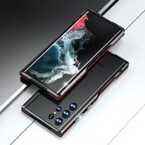 Metalinis buferio dėklas, skirtas Samsung Galaxy S24 S23 S22 Ultra aliuminio lydinio rėmas, atsparus smūgiams apsauginis telefono dangtelis, skirtas iPhone 15 14 13 12 11 Pro Max iphone 13promax raudona