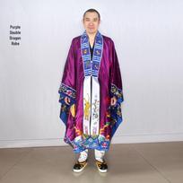 Unisex Double Dragon Taoist Ritual Robe for Priests blue