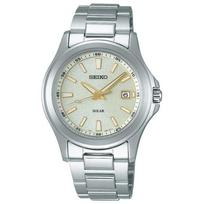 Seiko Selection SBPN069 Men's Watch, Solar, Date Calendar, Silver/Off-White white
