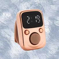 Finger Counter Luminous Finger Ring Electric Digital Display Tally Counter Stitchsmarker Sewing Weave Buddhaspray Soccer rožinio aukso spalvos