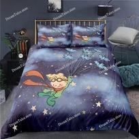 Little Prince Le Petit Prince Bedding Set Cartoon Anime set Adult Kid Bedroom Duvet cover Sets 3D Print Kawaii Anime Luxury Gift 140*200cm/55x79in Single/Twin 3pcs
