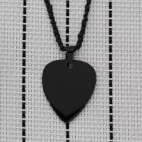 New Shield Pearl Chain Titanium Steel Guitar Pick Necklace 60CM gray