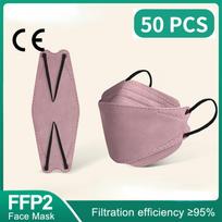 Tinka 4-12 metų vaikams FFP2 kaukės Morandi 4 sluoksnių korėjiečių homologada Mascarillas FPP2 Niños juoda kaukė FFP2 kaukė vaikams 50PCS violetinė