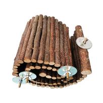 30x8cm Pet Wooden Bridge Hanging Ladder for Small Animals Squirrel Style Climbing Run Chewing Safe Natural Wood Cage Accessory ruda